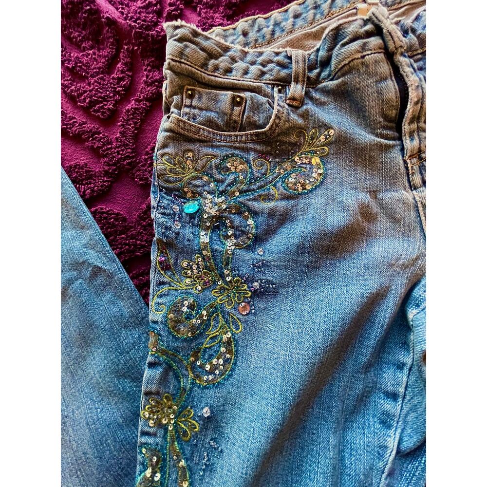 cache embroidered and beaded fairy core y2k flare jeans - Picture 3 of 7